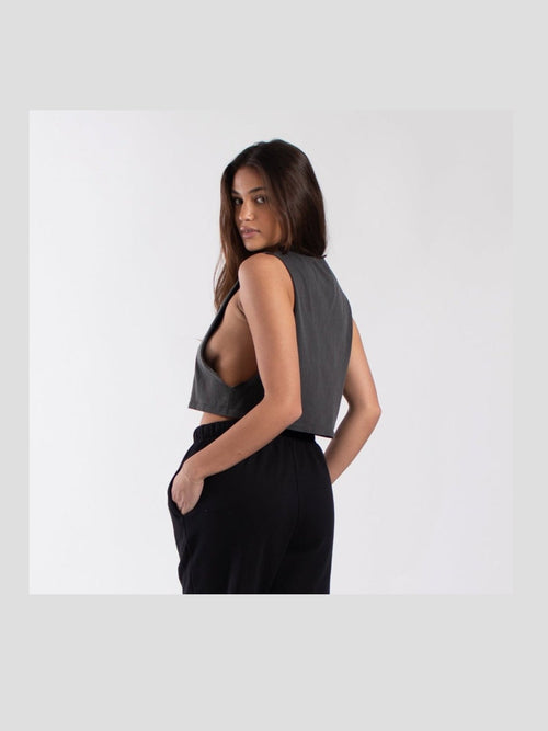 0921GD - Women's Garment Dyed Cropped Muscle Tank - Courbe et Compagnie
