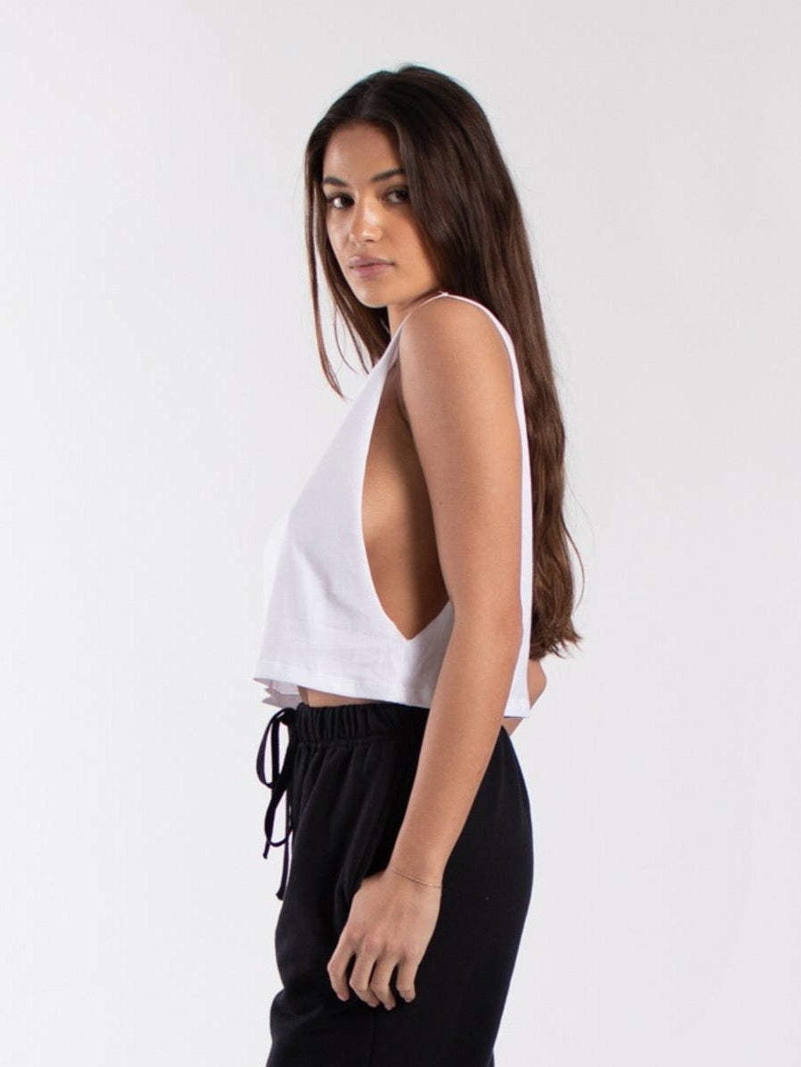 0921GD - Women's Garment Dyed Cropped Muscle Tank - Courbe et Compagnie