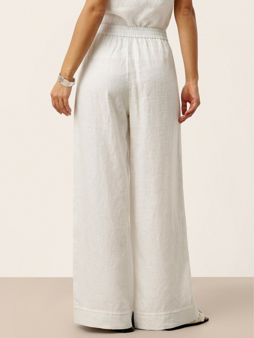 100% Linen Sculpted Pleat Elasticated Back Relaxed Pants VERIDIANA - Courbe et Compagnie