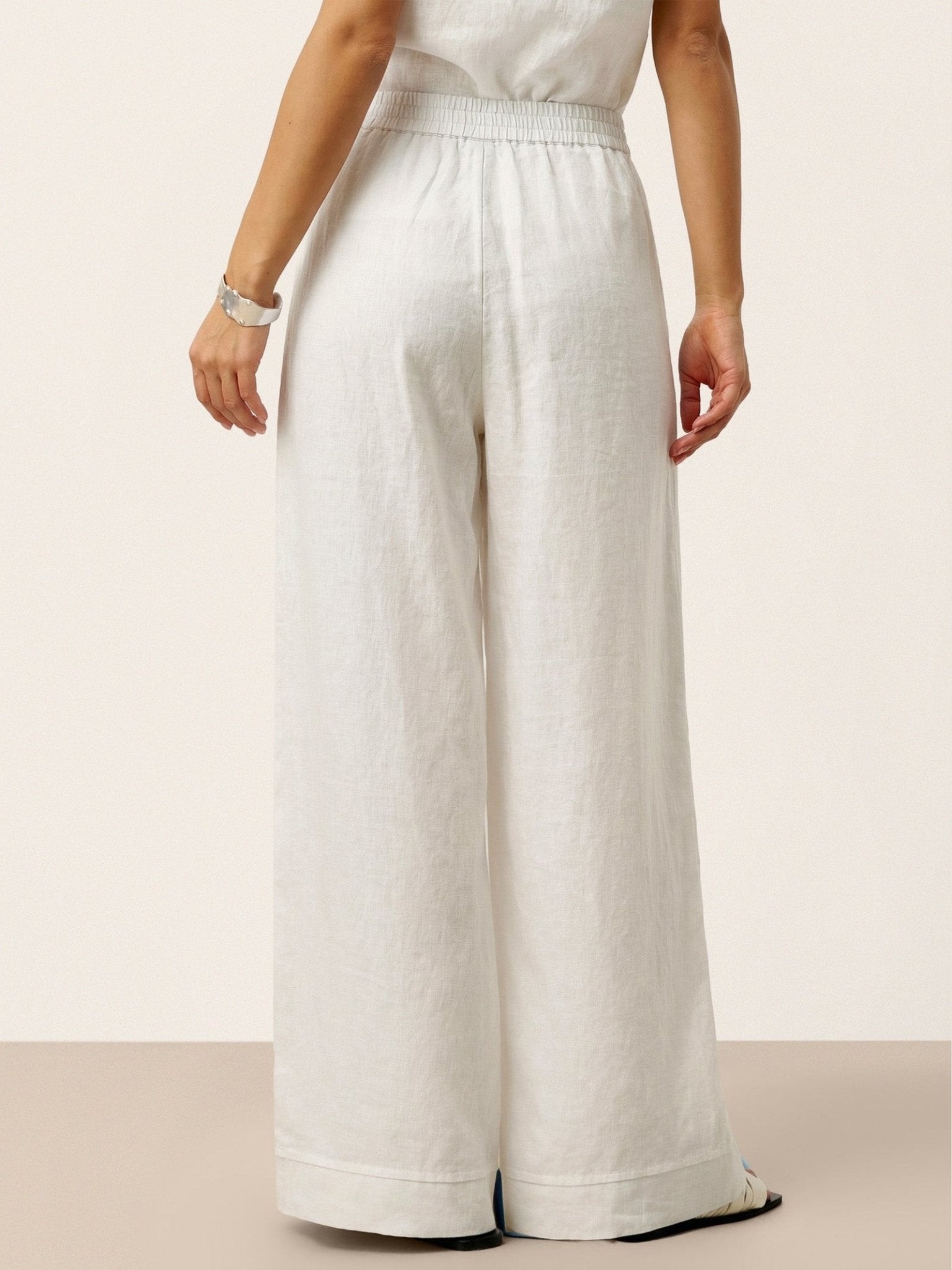 100% Linen Sculpted Pleat Elasticated Back Relaxed Pants VERIDIANA - Courbe et Compagnie
