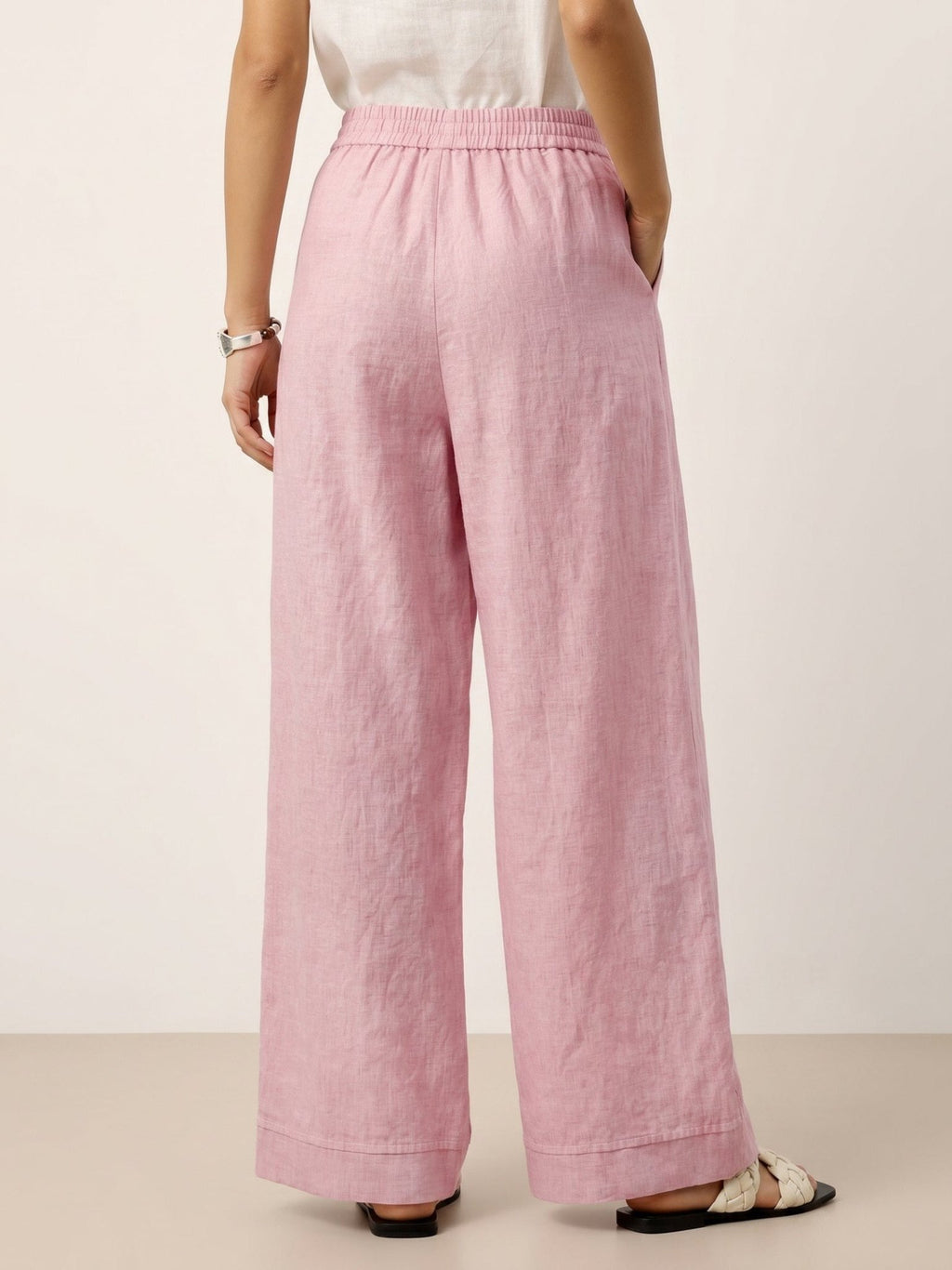 100% Linen Sculpted Pleat Elasticated Back Relaxed Pants VERIDIANA - Courbe et Compagnie