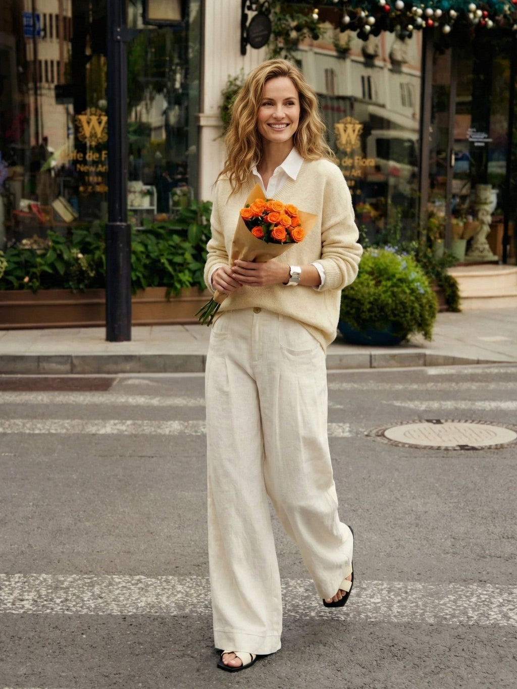 100% Linen Sculpted Pleat Elasticated Back Relaxed Pants VERIDIANA - Courbe et Compagnie