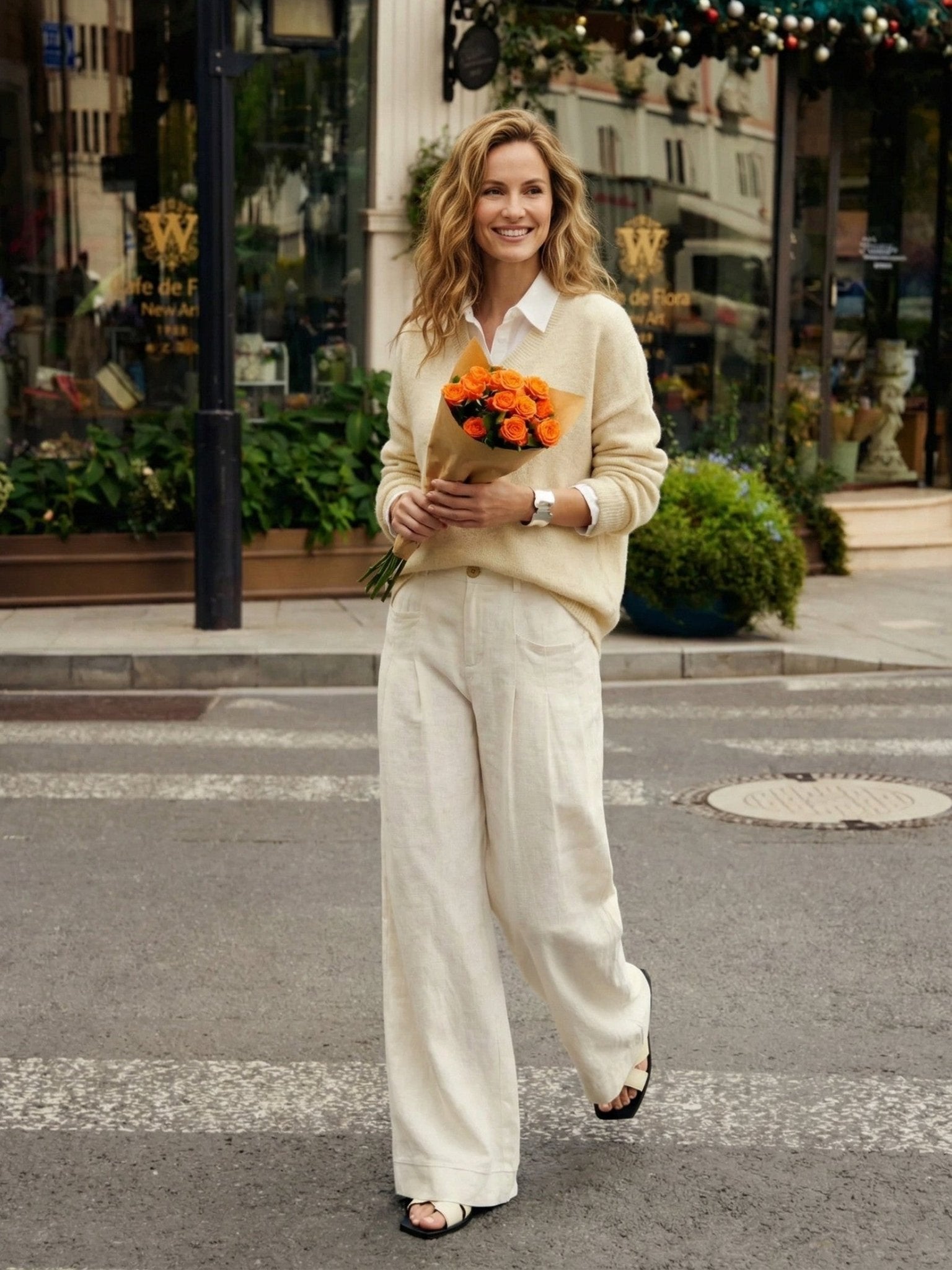 100% Linen Sculpted Pleat Elasticated Back Relaxed Pants VERIDIANA - Courbe et Compagnie