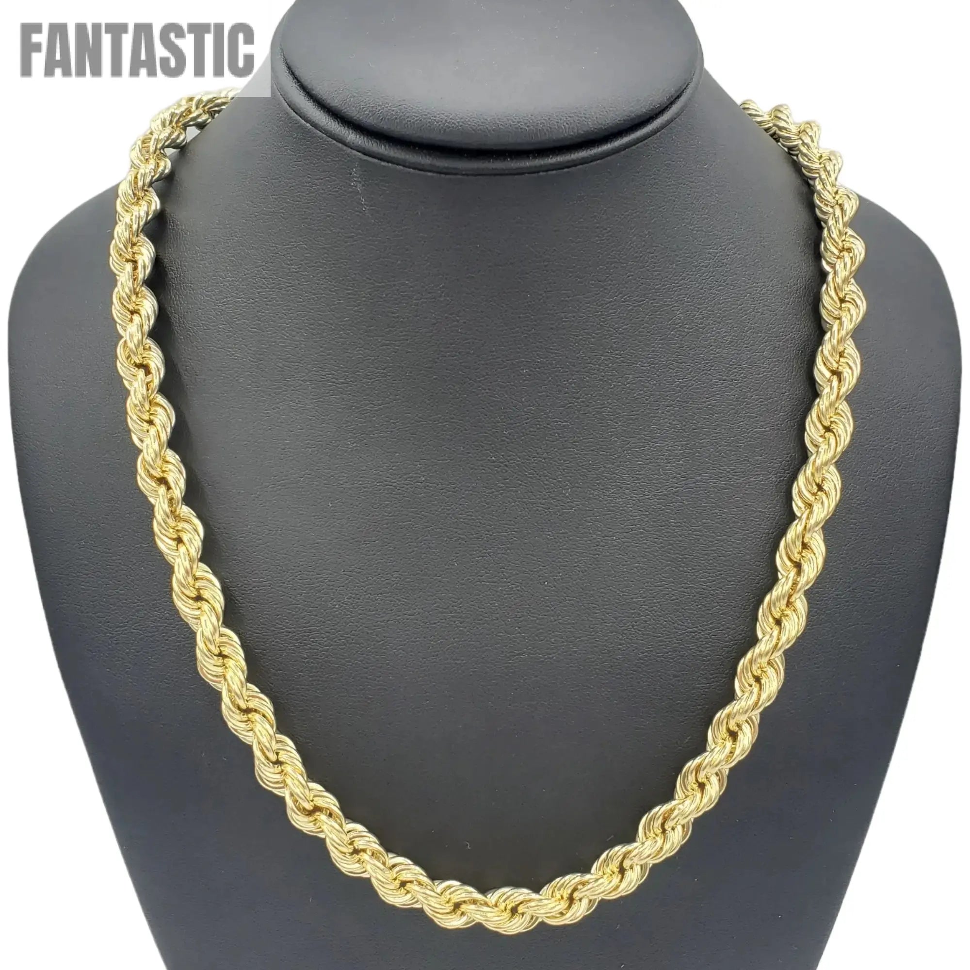 14K Gold Rope Chain Italian Necklace (Hollow) | Cadena de Oro