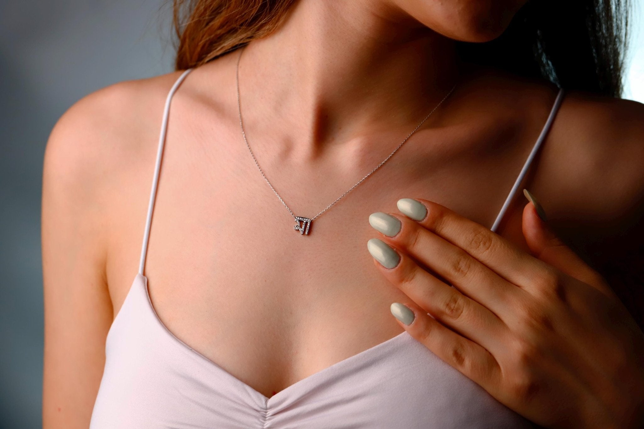 14K Gold Diamond Chai Necklace - Courbe et Compagnie