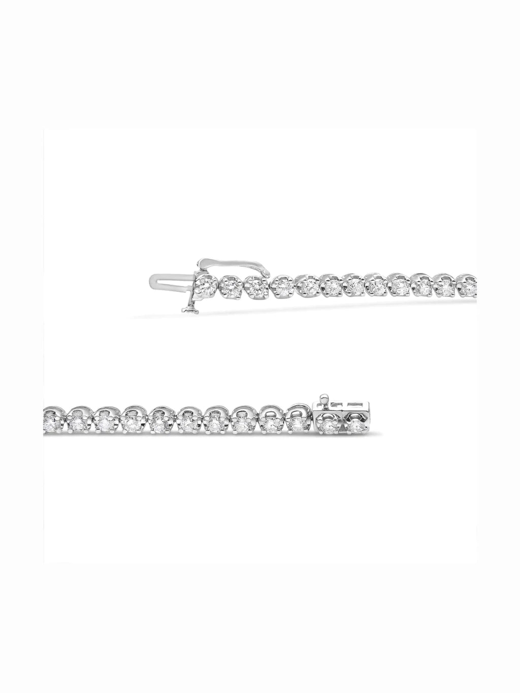14K White Gold 5.0 Cttw Diamond" Classic Tennis Bracelet for Women (H-I Color, SI1-SI2 Clarity) - 7" Inches - Courbe et Compagnie