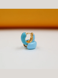 18K Gold Filled Enamel Small Huggie Earrings (K116A) - Courbe et Compagnie