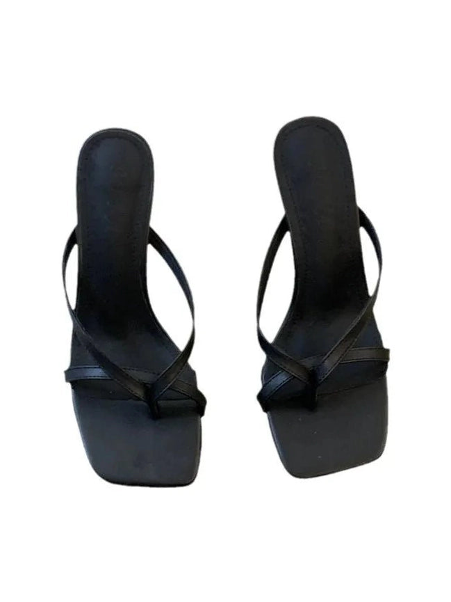 2026 Hot Summer Women French Style Clip Toe Slippers Fashion Dress Slide Shoes Ladies Elegant High Heel Footwear Mature Style - Courbe et Compagnie