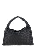 Bottega Veneta Women Shoulder Bag 'Hop Piccola' With Intreccio Motif In Black Leather For Women