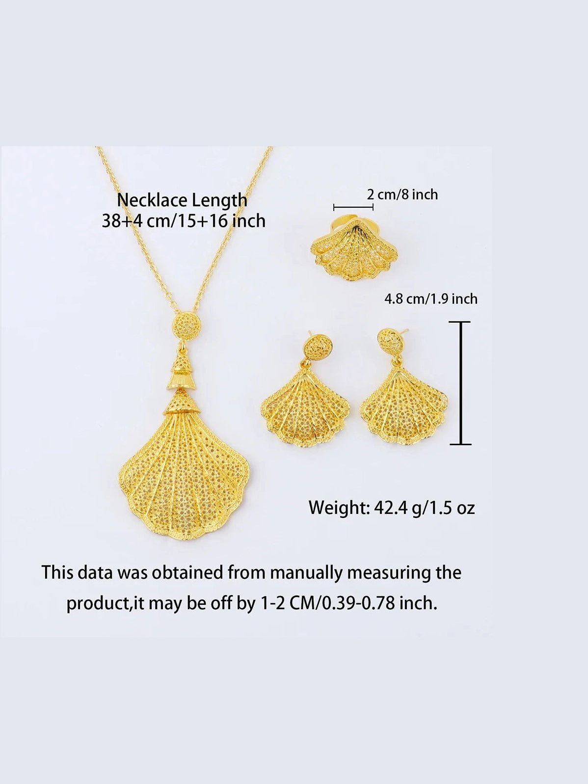 24k gold color party necklace earrings rings set luxury gold jewelry sets for woman wedding party Accessories - Courbe et Compagnie