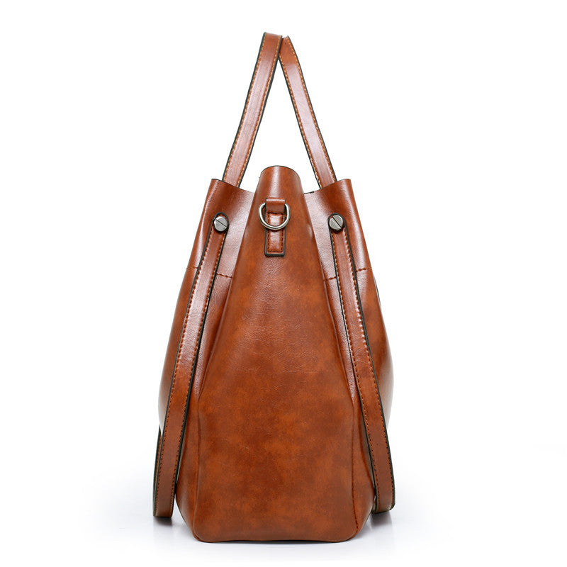 Women's Retro 4-Piece Handbag Set - PU Leather Shoulder Bag with Wallet & Accessories