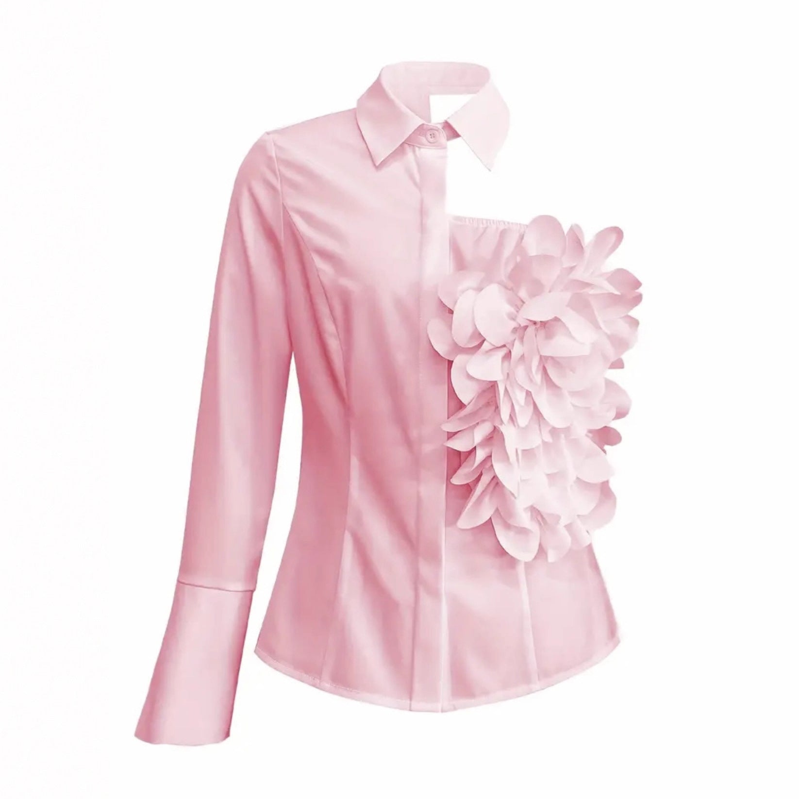 White Blouse With A One-shoulder TOP See size chart under “more details”