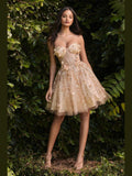 3D Floral Corset Tulle Mini Dress - Courbe et Compagnie