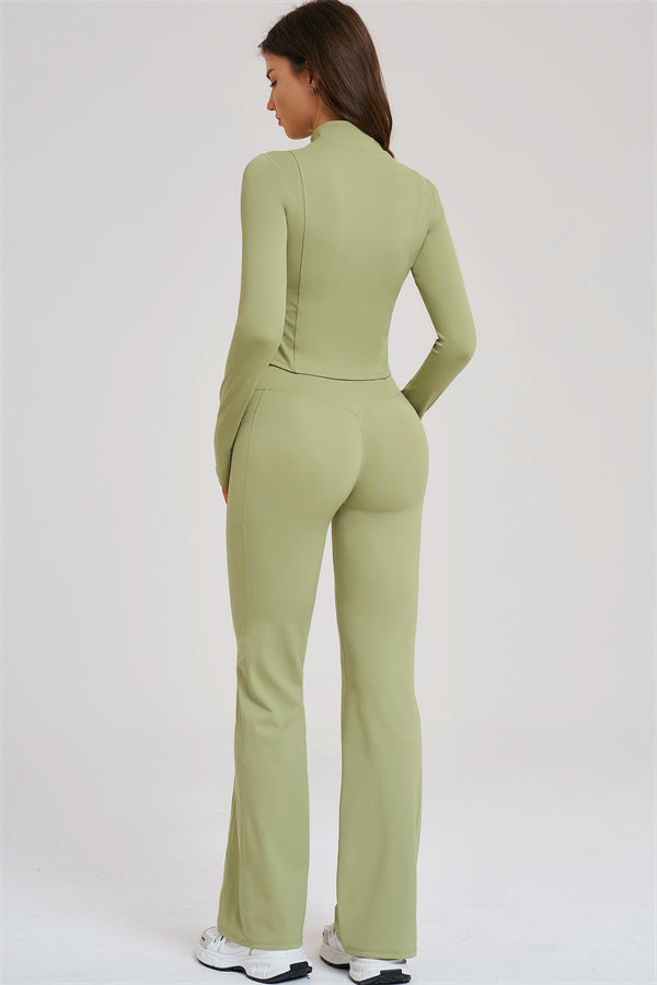 The Sizzle Zip Jacket Flared Leggings 2-Piece Set