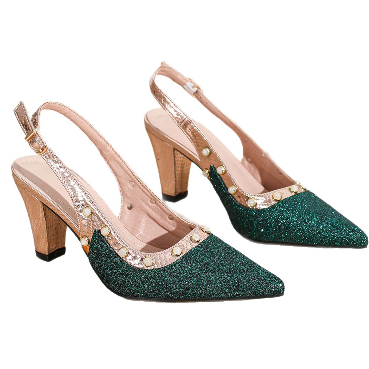 Women's Pointed-Toe High-Heel Sandals - Stiletto Heel Princess Style Shoes