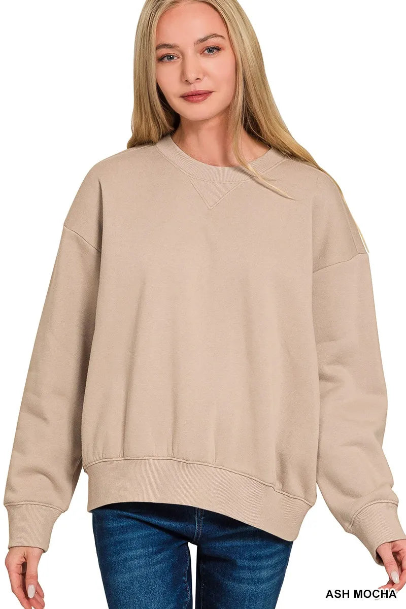 Fleece Long Sleeve Sweatshirts & Shorts Set