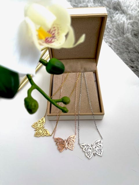 .925 Silver Papillon Butterfly Women's Necklace Jewelry - Courbe et Compagnie