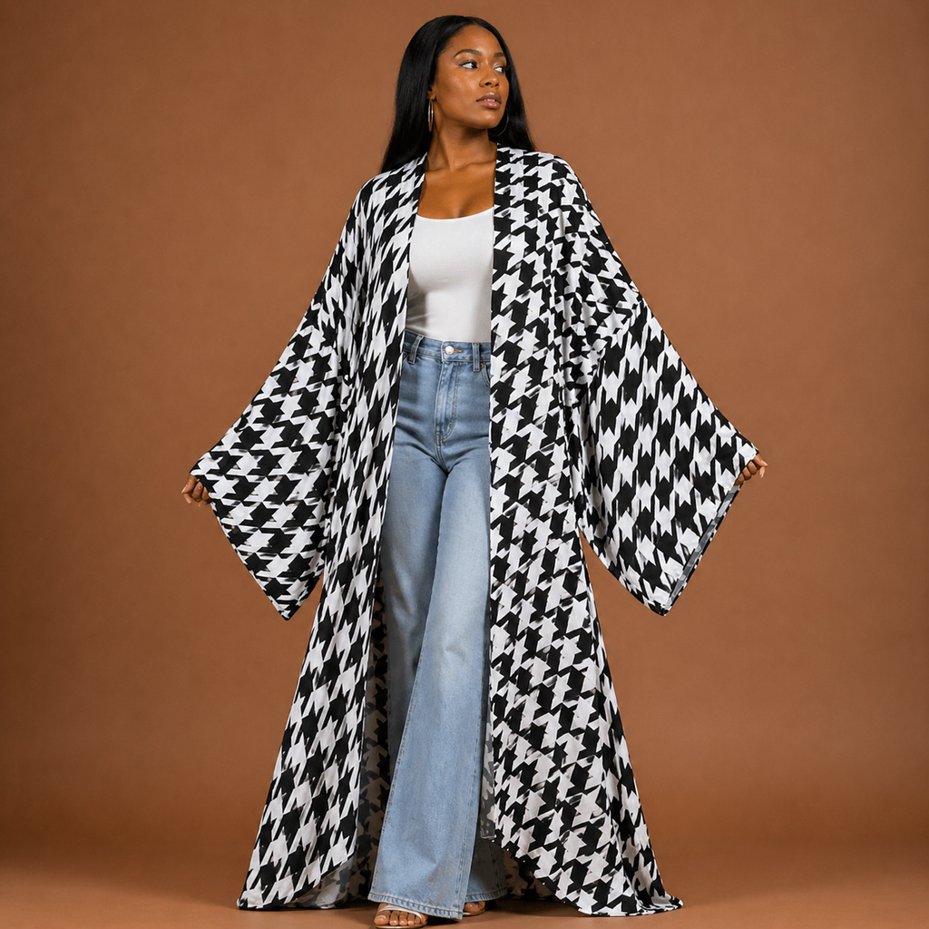 Timeless Houndstooth Kimono