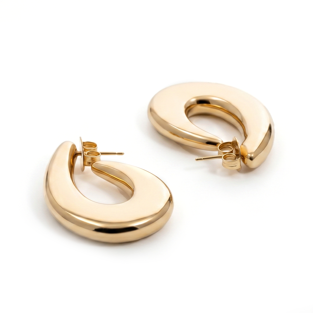 Clara Chunky Gold Hoop Earrings Gold