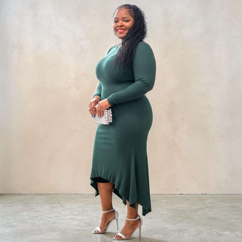 Womens Plus Size Sweater Maxi Dress