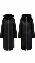 ⇆ Reversible Faux Fur & Suede Hooded Coat