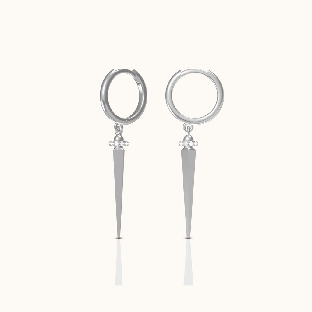 Large Spike Dangle Statement Hoop Earrings