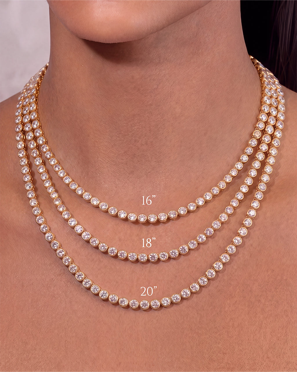 Helene Bezel CZ Tennis Necklace