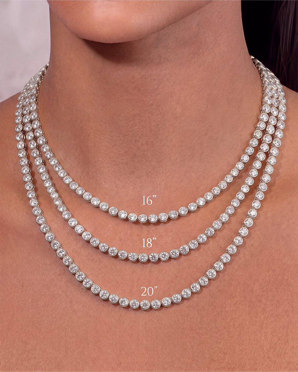 Helene Bezel CZ Tennis Necklace