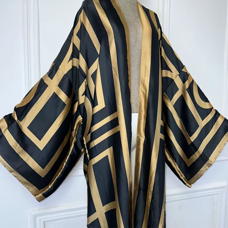 Kimono Robe – Midnight Maze Floral Beach Cover Up