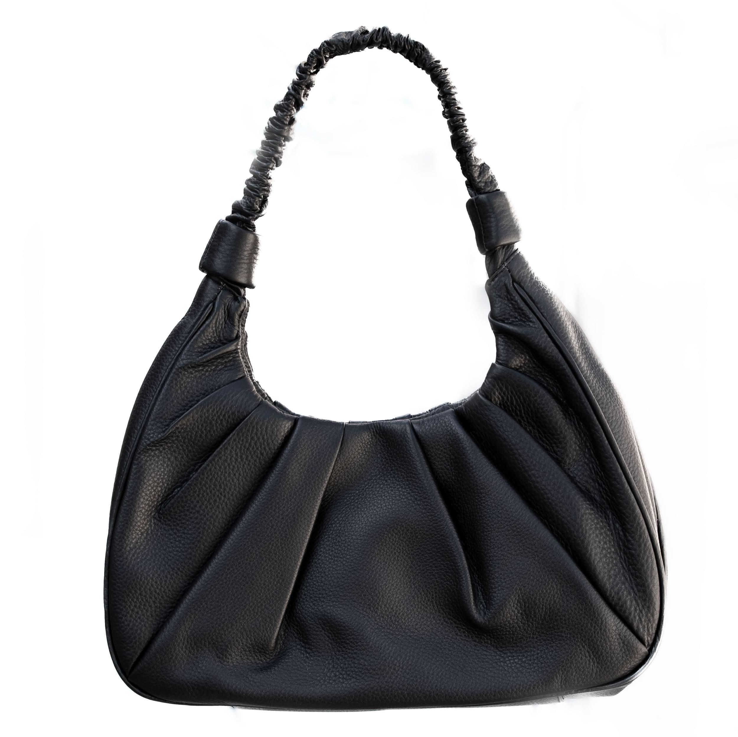 Sophia Full-Grain Leather Hobo Bag for Women – Soft Pebbled Leather Shoulder Purse
