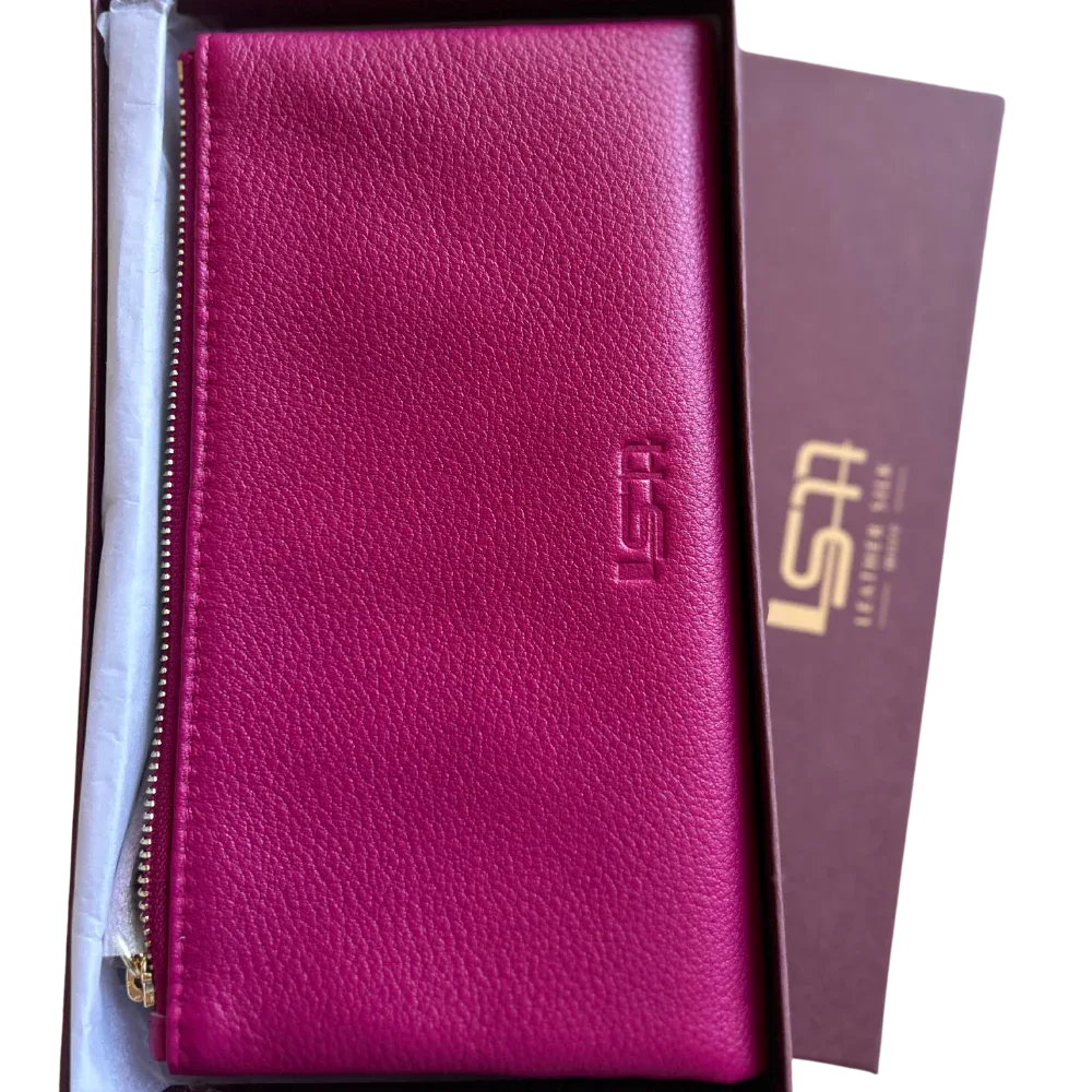 Women's Wallets, Sophia Soft Double Zipper Leather Wallet