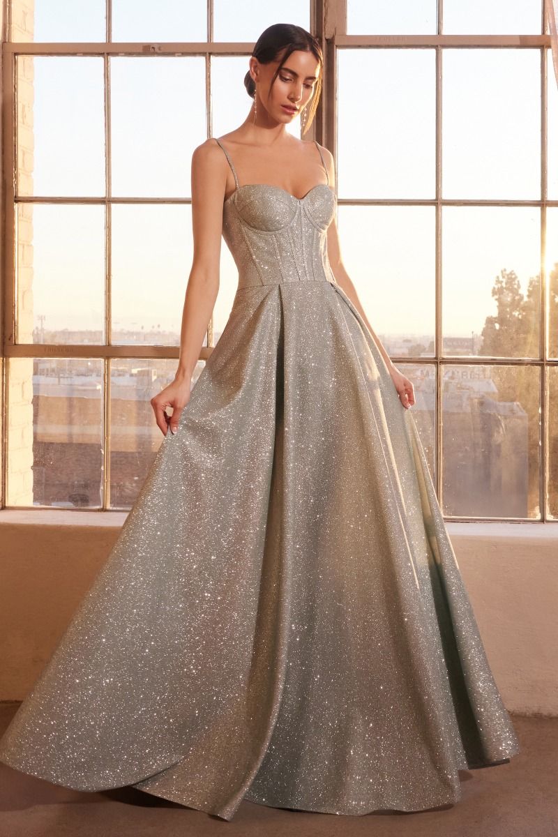 A-Line Dress With Glitter Fabric - Courbe et Compagnie