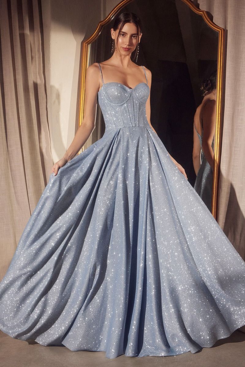 A-Line Dress With Glitter Fabric - Courbe et Compagnie