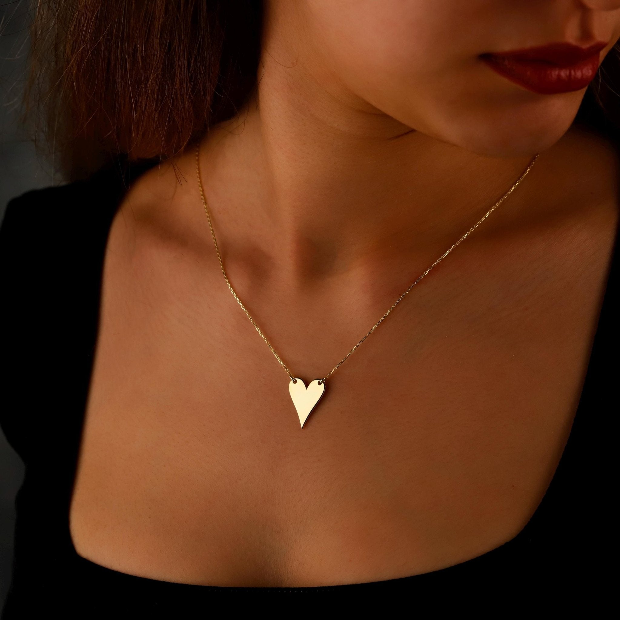 Actual Handwriting Engraving Heartfelt Grace Minimalist Heart Necklace in 925 Sterling Silver - Courbe et Compagnie