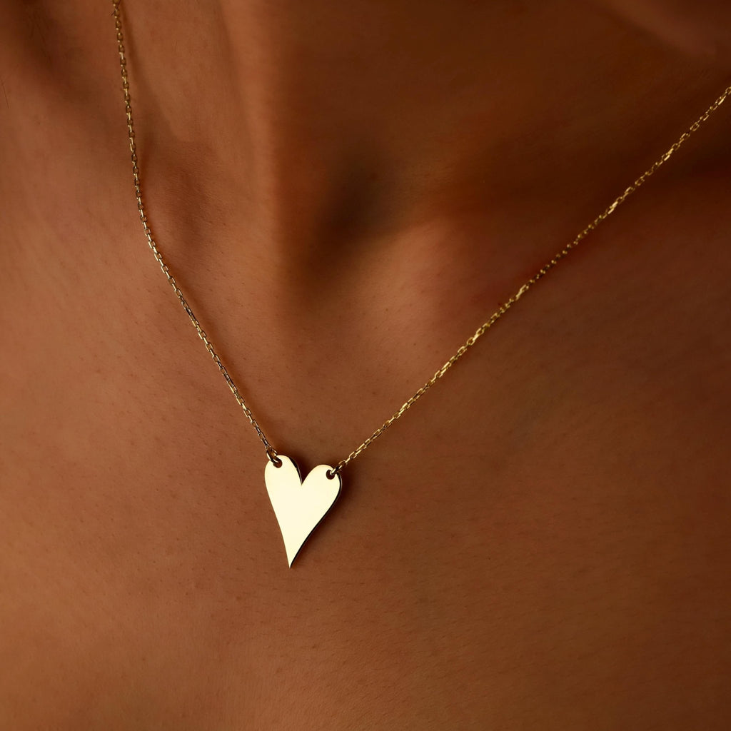 Actual Handwriting Engraving Heartfelt Grace Minimalist Heart Necklace in 925 Sterling Silver - Courbe et Compagnie