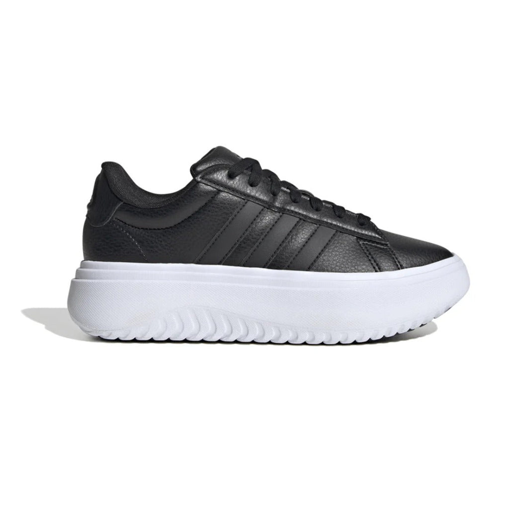 adidas Women's Grand Court Platform (Core Black / Core Black / Carbon) - Courbe et Compagnie