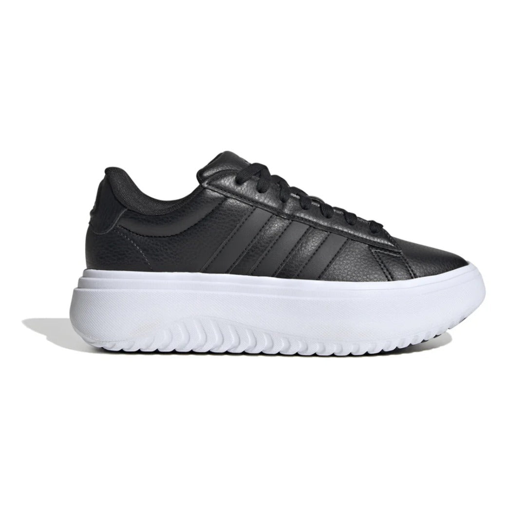 adidas Women's Grand Court Platform (Core Black / Core Black / Carbon) - Courbe et Compagnie