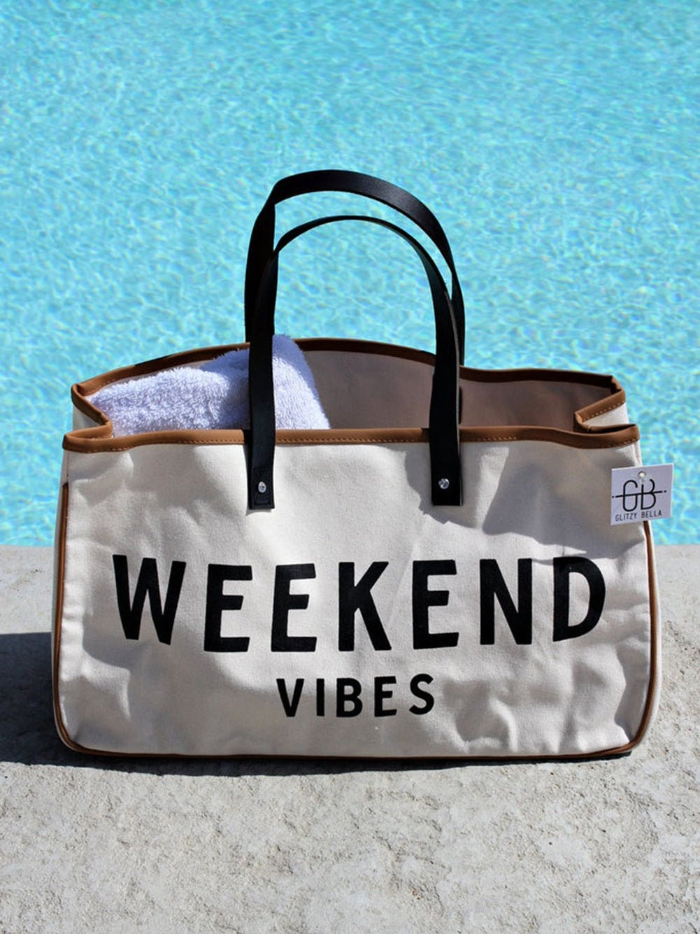 Alicia WEEKEND VIBES Canvas Tote - Courbe et Compagnie