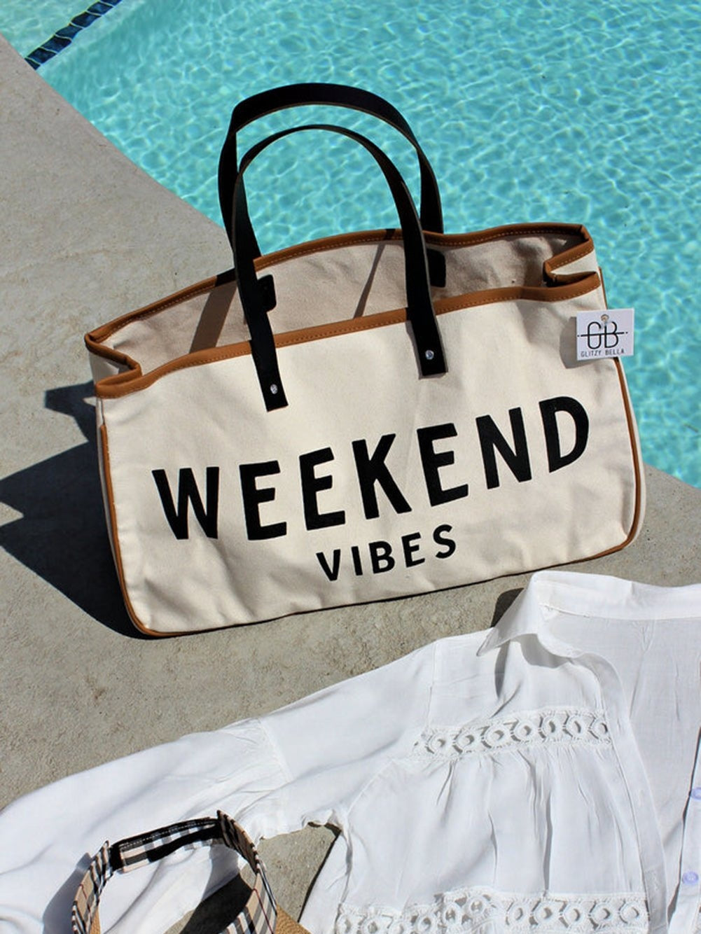 Alicia WEEKEND VIBES Canvas Tote - Courbe et Compagnie
