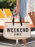 Alicia WEEKEND VIBES Canvas Tote - Courbe et Compagnie