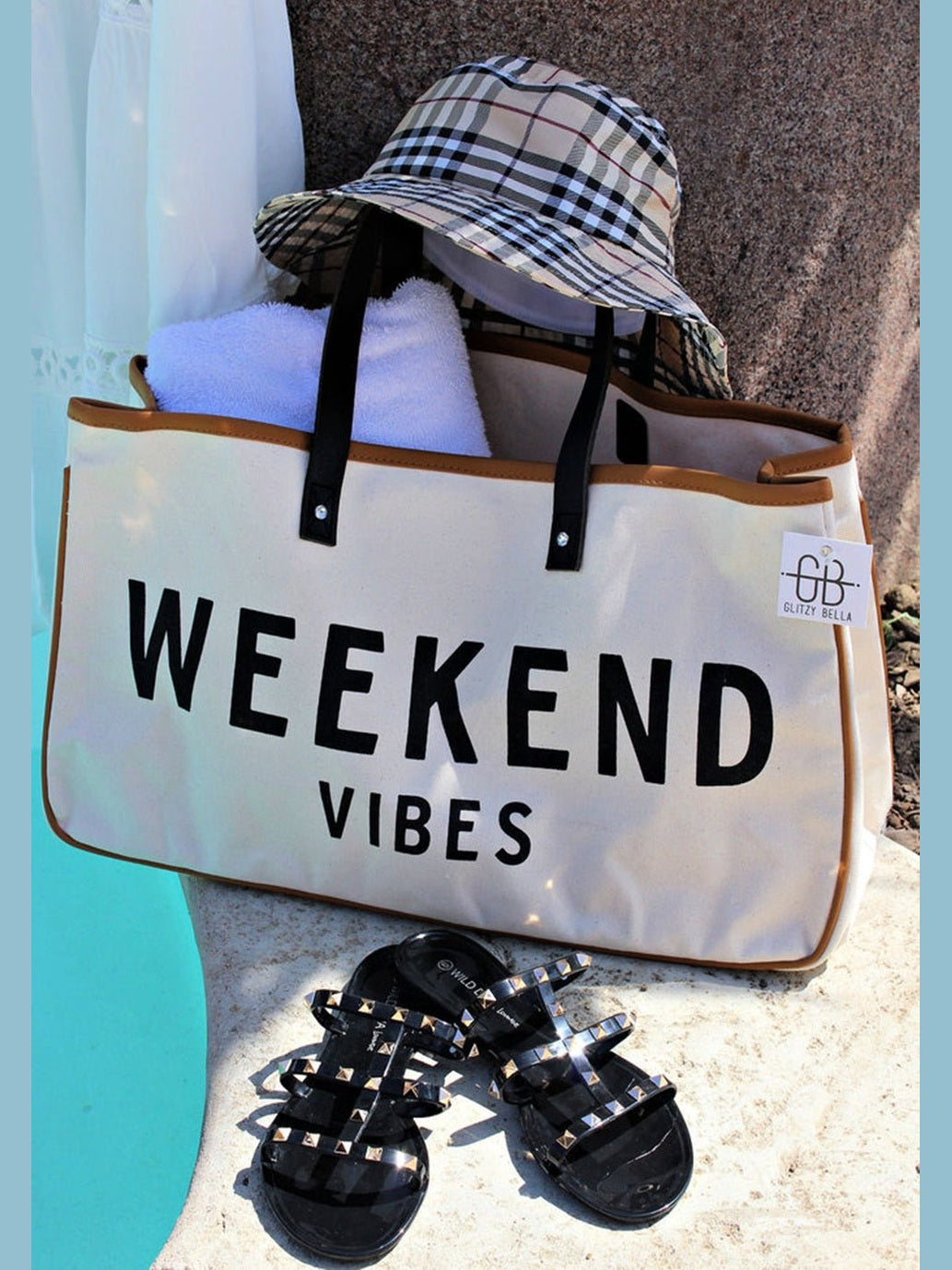 Alicia WEEKEND VIBES Canvas Tote - Courbe et Compagnie