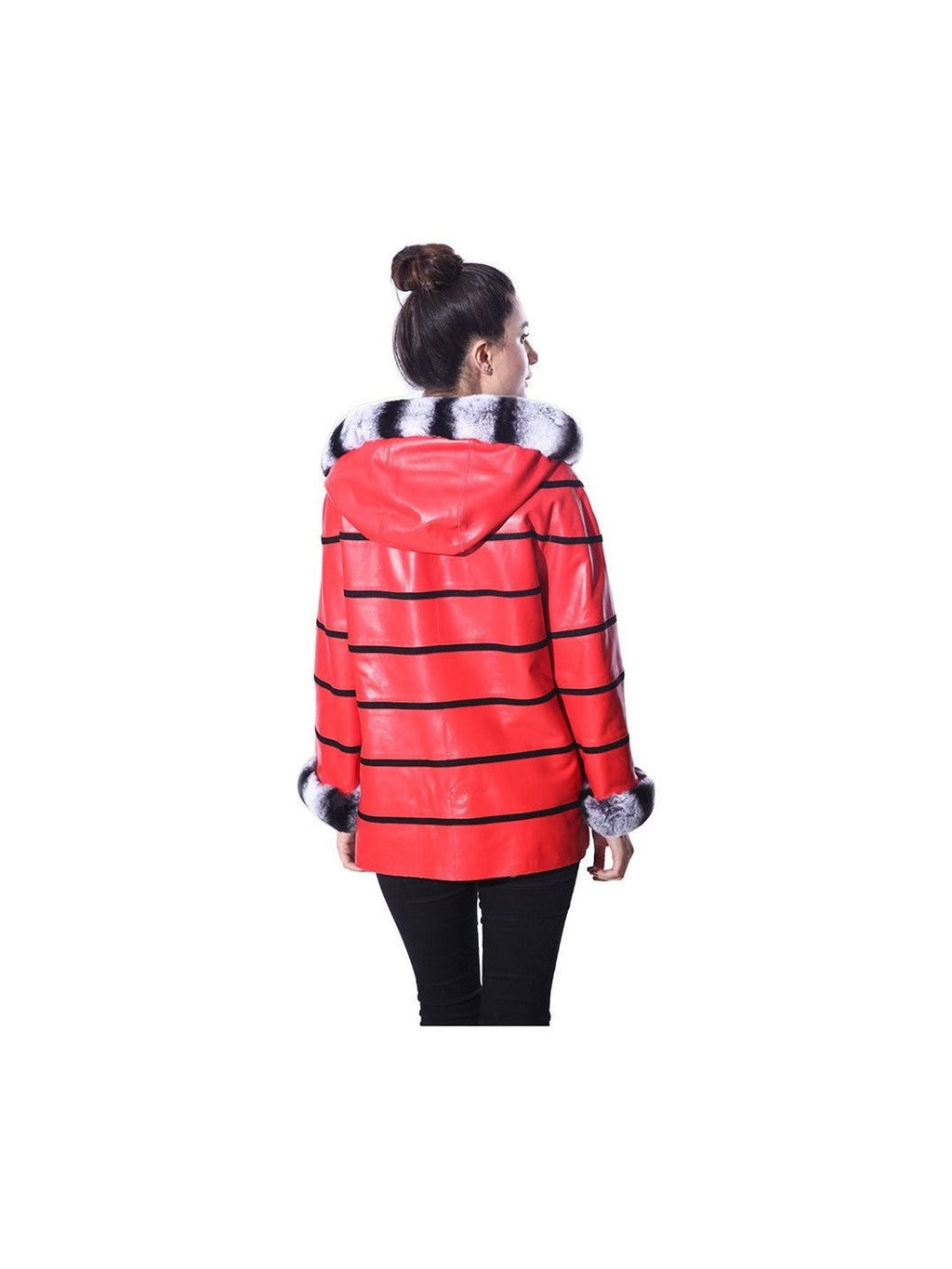 Anna Womens Real Fur Leather Jacket with Hood - Courbe et Compagnie