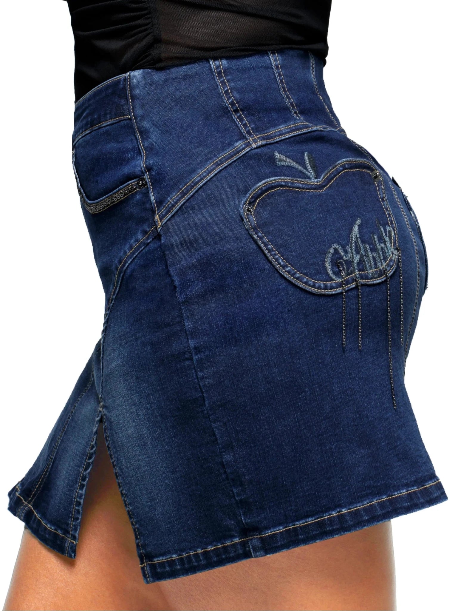 Apple Mini Skirt - Dark Wash - Courbe et Compagnie