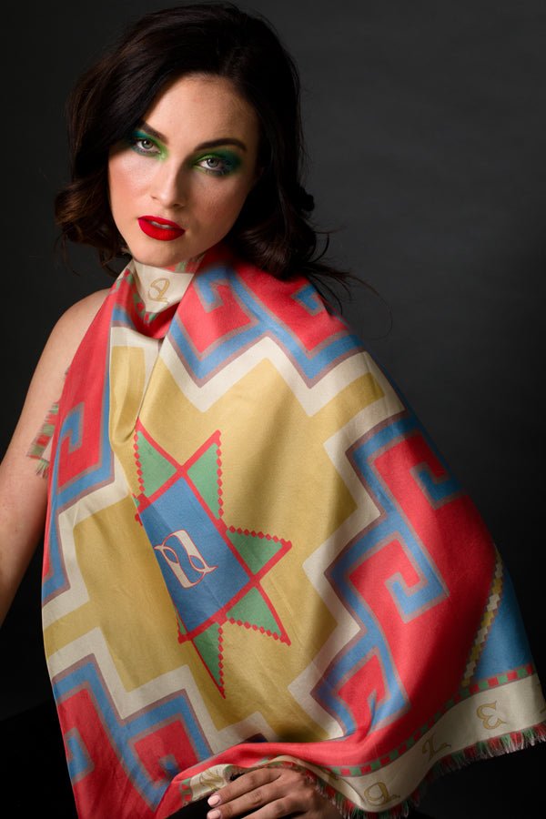 Armenian Alphabet 3 Silk Square Scarf - Courbe et Compagnie