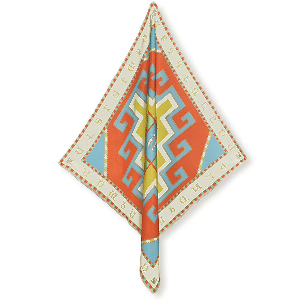 Armenian Alphabet 3 Silk Square Scarf - Courbe et Compagnie