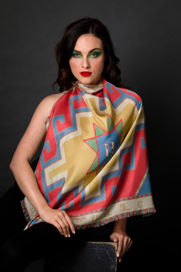 Armenian Alphabet 3 Silk Square Scarf - Courbe et Compagnie