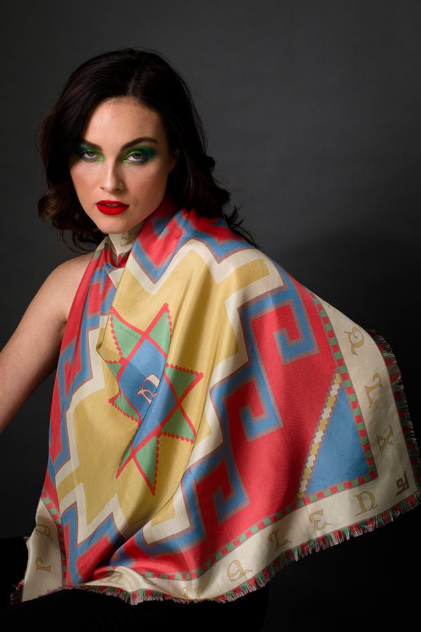 Armenian Alphabet 3 Silk Square Scarf - Courbe et Compagnie