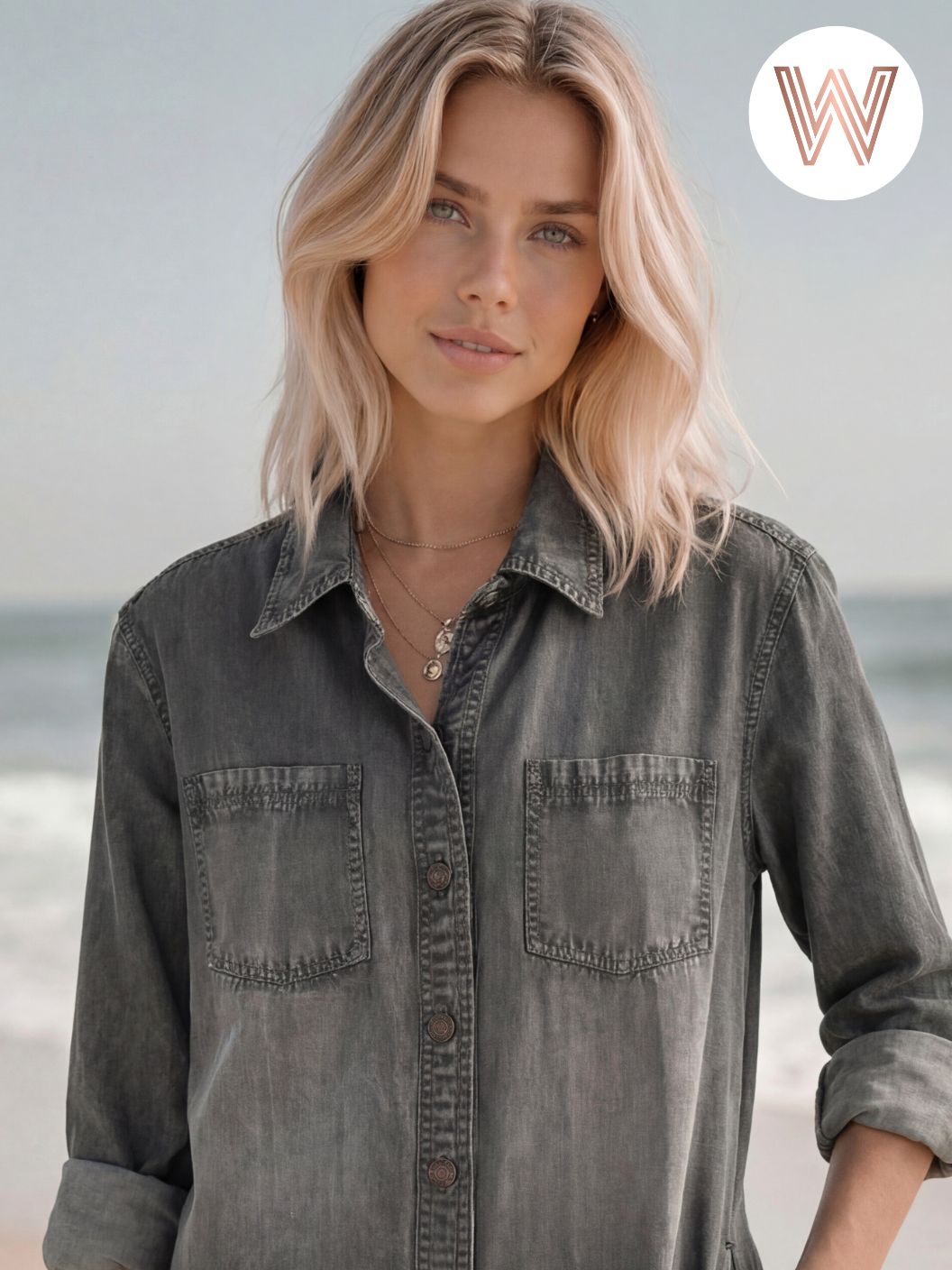 Ash Denim Jacket Charcoal Organic Cotton Relaxed Fit Dress Versatile - Courbe et Compagnie