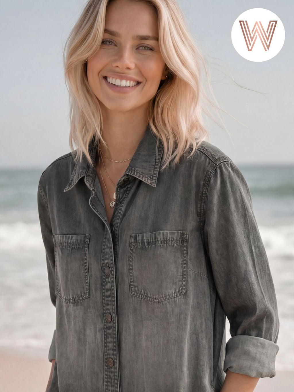 Ash Denim Jacket Charcoal Organic Cotton Relaxed Fit Dress Versatile - Courbe et Compagnie