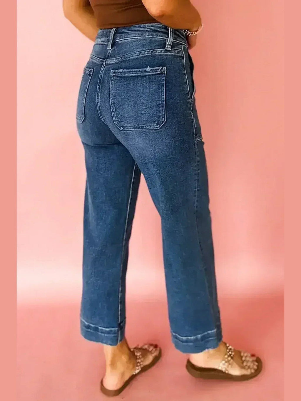 Ashleigh Blue Cropped High Rise Wide Leg Jeans - Courbe et Compagnie